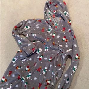 Holiday snowman patter plus size pajama onesie